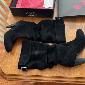 Steve Madden Denver Black Sued Boots